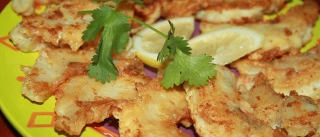 Стрипсы из морского окуня