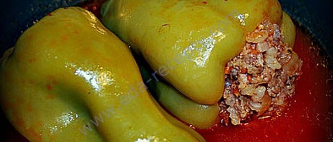 Фаршированный перец мясом и рисом
