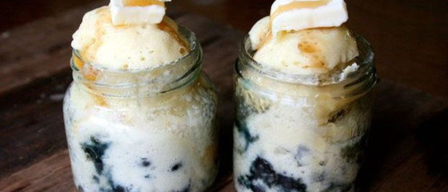 Блинчики с голубикой в баночке