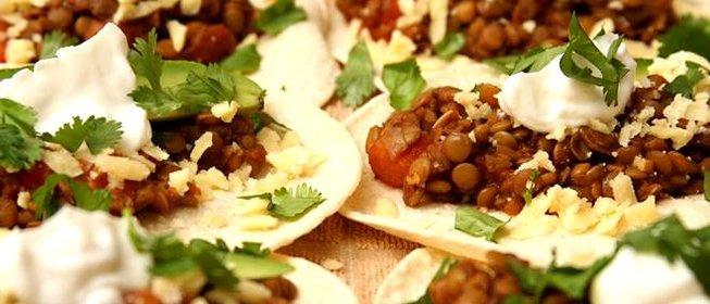 Такос с чечевицей