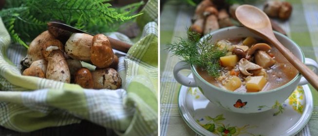 Суп грибной с перловкой и овощами