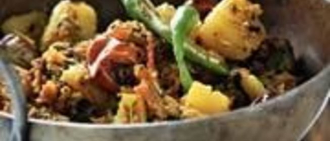 Картофель с чечевицей в индийском стиле