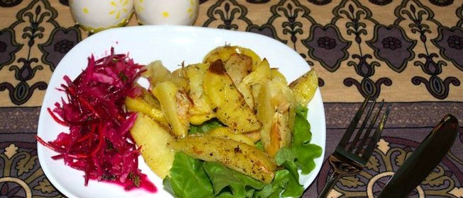 Запеченый молодой картофель в белке