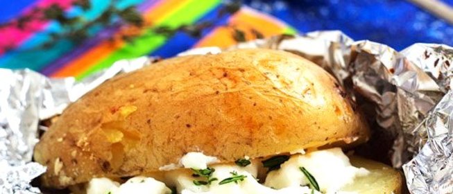 Печеный картофель с суфле из тимьяна