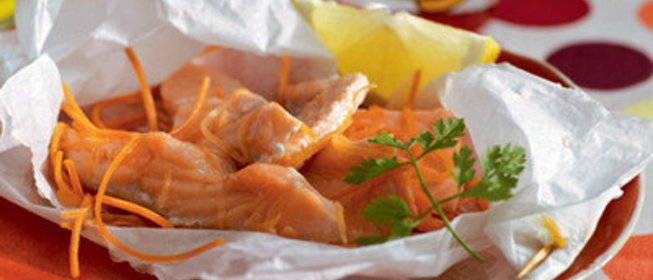 Тыква и семга в пергаменте