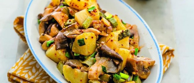 Постный салат с грибами