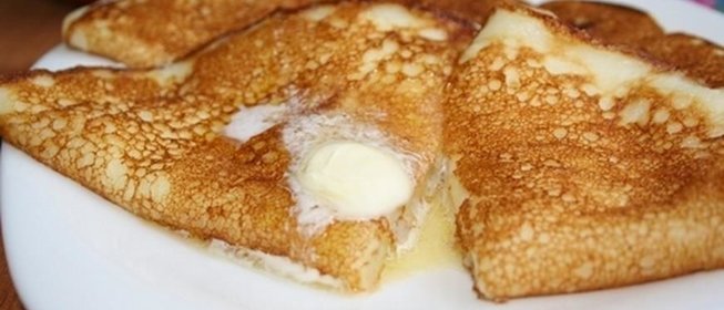 Блины на кефире с припеком