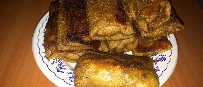 Блины с яйцом и морковью