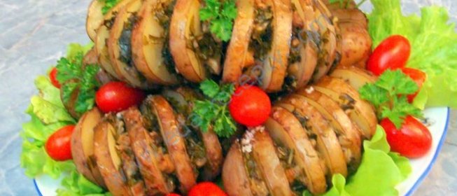 Картофель запеченный с грибами