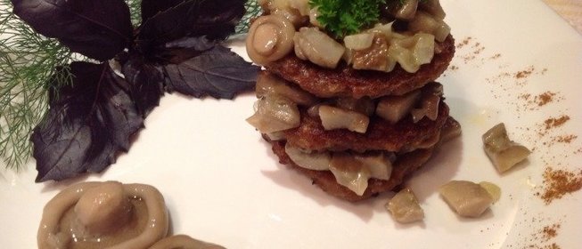 Баклажанные оладьи с начинкой