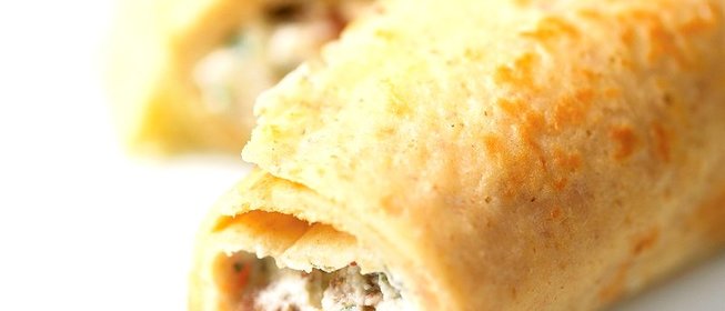 Ржаные блинчики с творожным сыром и инжиром