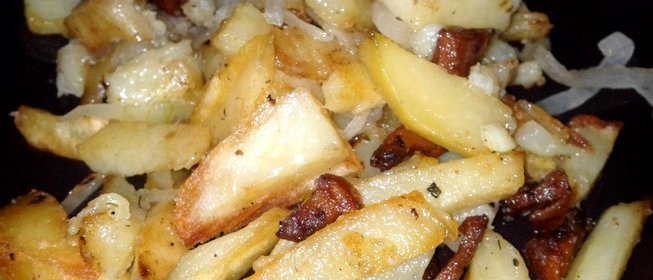 Жареная картошка с салом