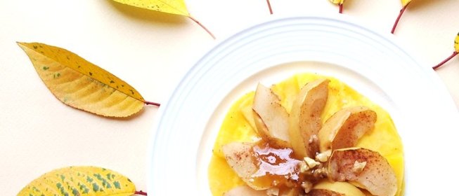 Тыква, запеченная с яблоками