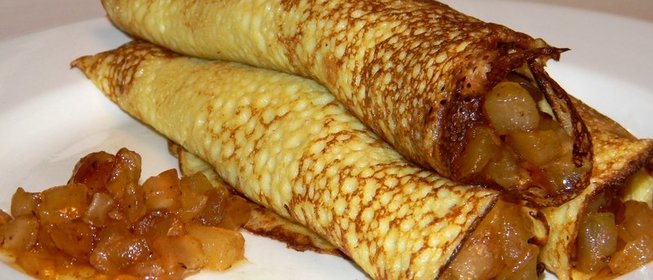 Блинчики с яблочной начинкой