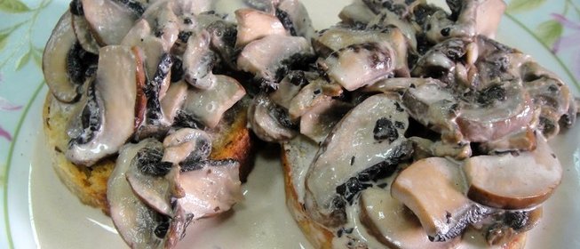 Тосты с грибами