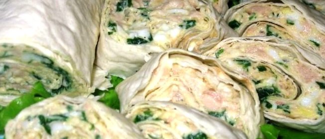 Лаваш с печенью трески