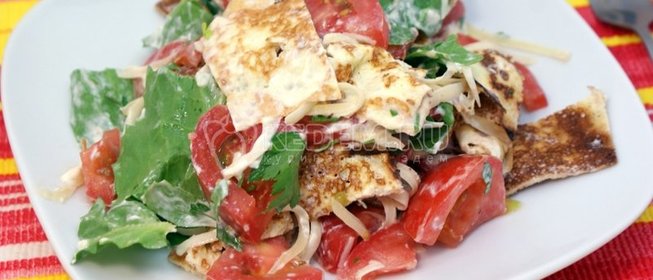 Летний салат с блинчиками