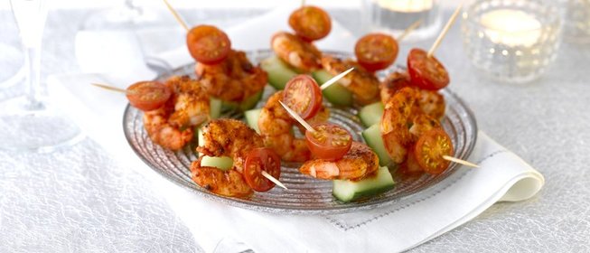 Канапе с креветками пикантные