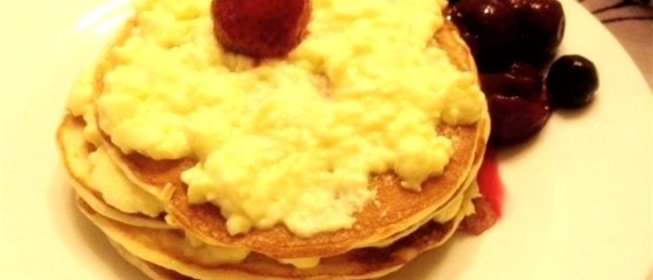 Овсяные оладьи без муки с заварным кремом