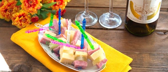 Канапе с ветчиной и сыром