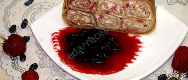 Блинная запеканка с творогом