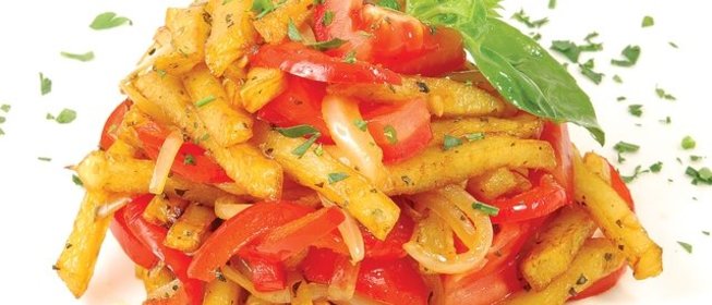 Жареная картошка с болгарским перцем