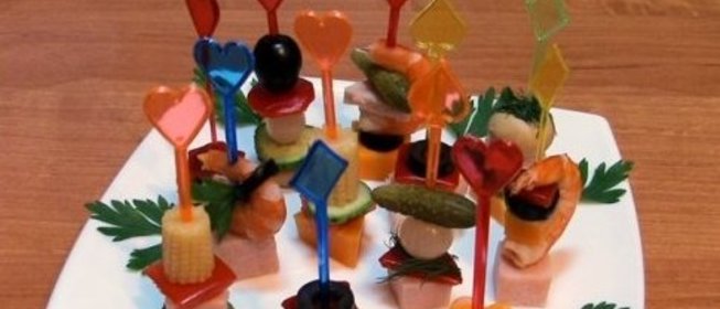 Канапе из мяса и овощей