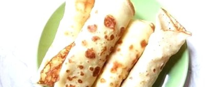 Блины со сладким творогом