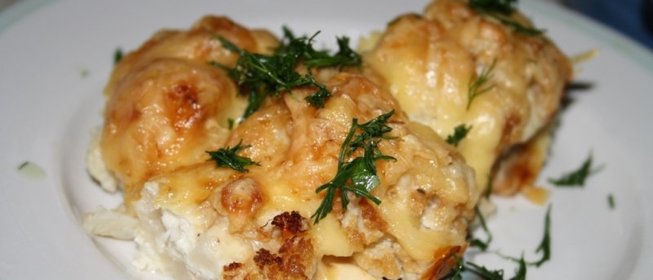 Цветная капуста под сырной шапкой