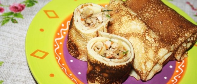 Блинчики с курицей