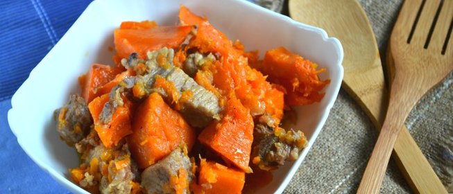 Тыква в духовке с мясом