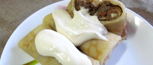 Блинчики с печенью и яйцами