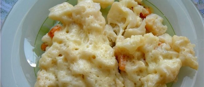 Цветная капуста тушеная в молоке