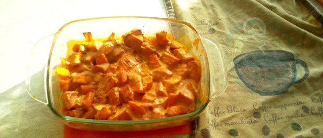 Запеченная тыква в сметане