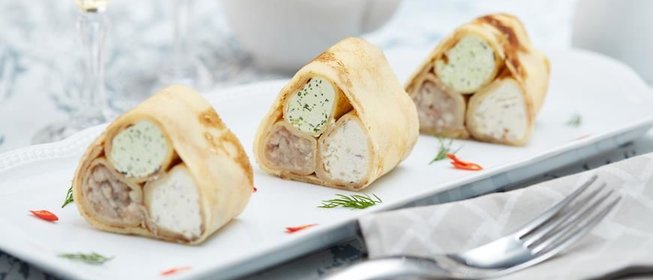 Многослойные блинные трубочки