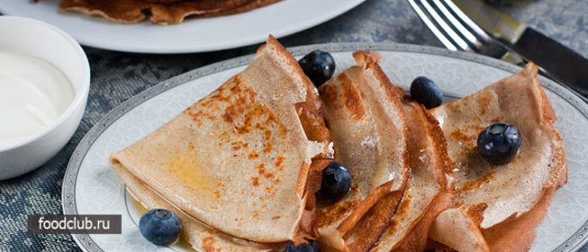 Тонкие блинчики с цельнозерновой мукой