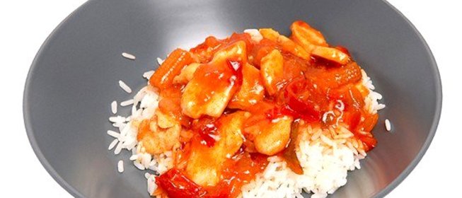 Куриные грудки в остро-сладком соусе с яблочным соком и имбирем