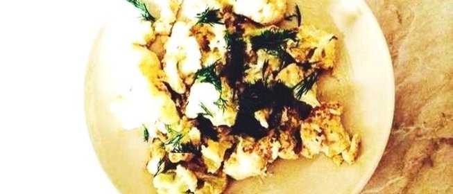 Цветная капуста в яйце и сметане