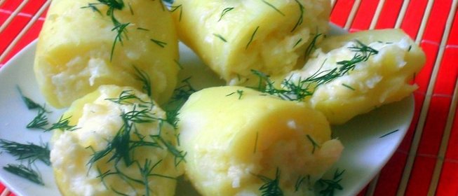 Картофель фаршированный сыром