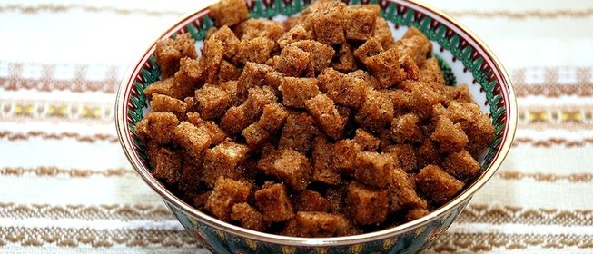 Cухарики на сковороде