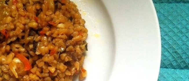 Веганский плов из булгура с баклажанами (постный)