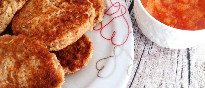 Постные овсяные оладьи с бананом