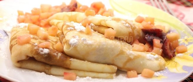 Блины с фруктовой начинкой
