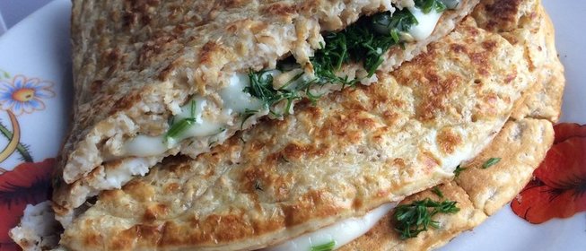 Овсяноблин с сыром и зеленью
