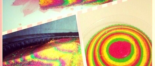 Радужный сметанный пирог с маком