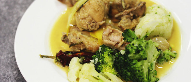 Рагу из кролика в белом вине