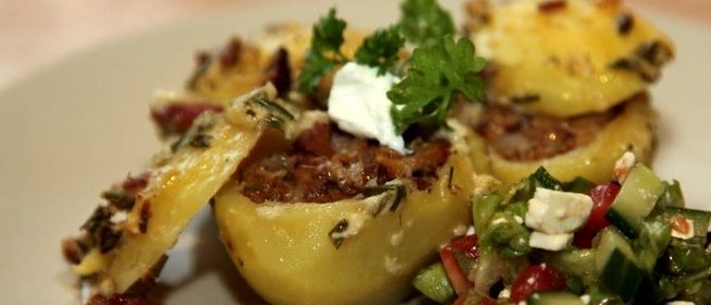 Фаршированный картофель грибами