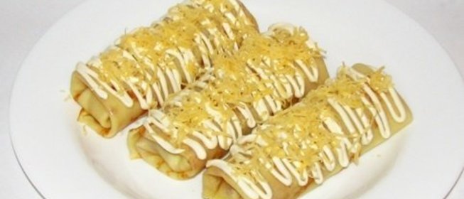 Блинчики с курицей и сыром