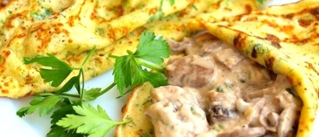 Блины с опятами