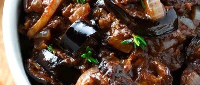 Рагу из баклажанов под кисло-сладким соусом (Капонатина)